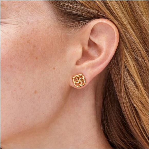 *SOLD* NWT! Kendra Scott Kelly Stud Earrings in Silver (Retired) - Picture 6 of 6